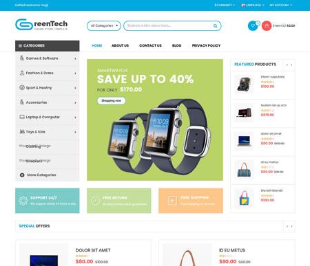 PHP电子商务外贸数码设备在线购物商城网站模板 中英文双语购物网站模板
